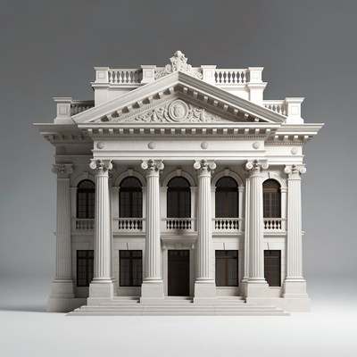 Neoclassical White Bank Building