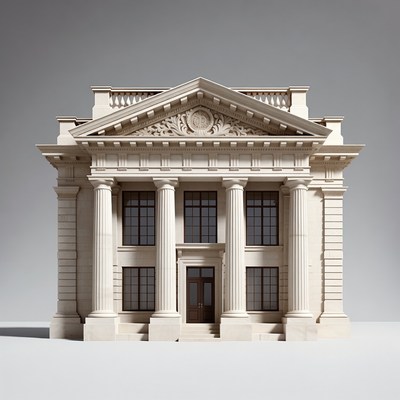 Classical Stone Building with Columns