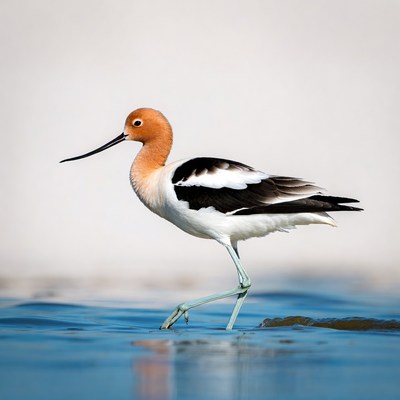American Avocet in shallow water