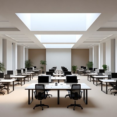 Modern Empty Office with Desks