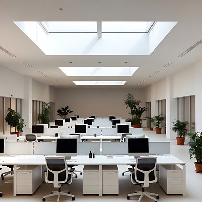 Modern Open-Plan Office with Skylight
