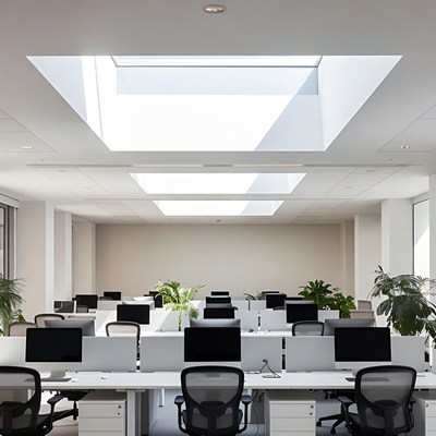 Modern Empty Office with Skylights