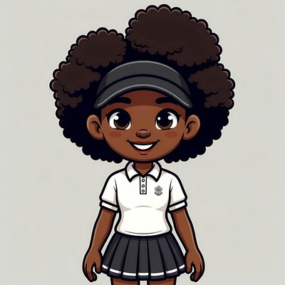 African-American girl in school uniform
