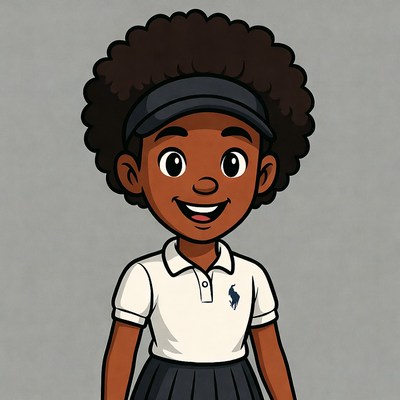 African-American girl in school uniform