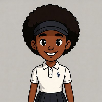 Smiling African-American girl in Polo uniform