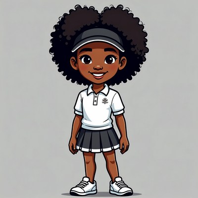 African-American girl in school uniform