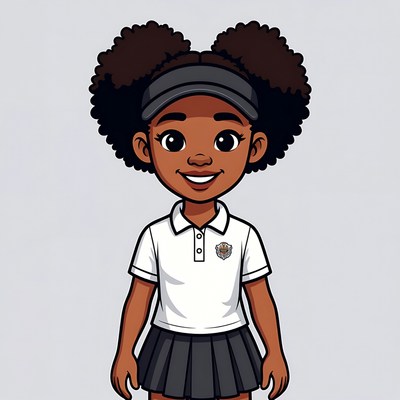 African-American girl in school uniform