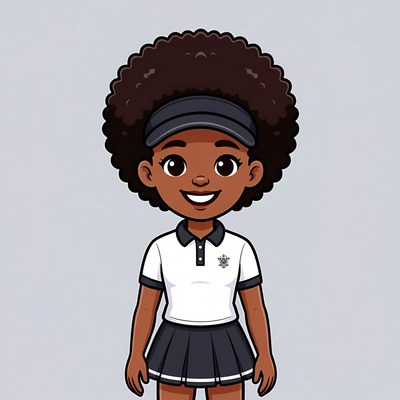 African-American girl in school uniform