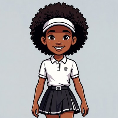 African-American girl in school uniform