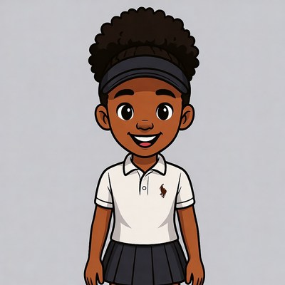 African-American girl in school uniform