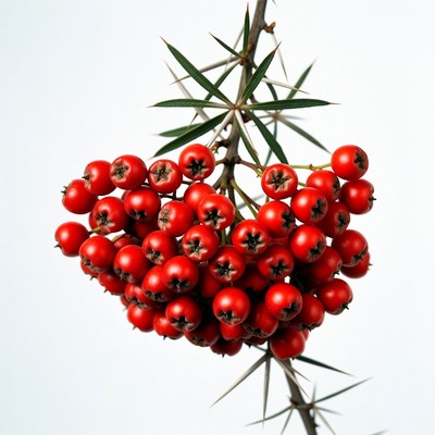 Red Berries on Thorny Branch