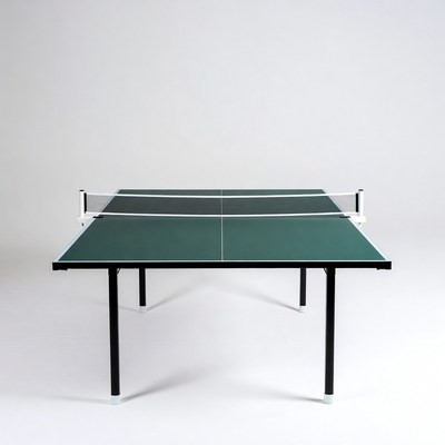 Green Ping Pong Table on White Background
