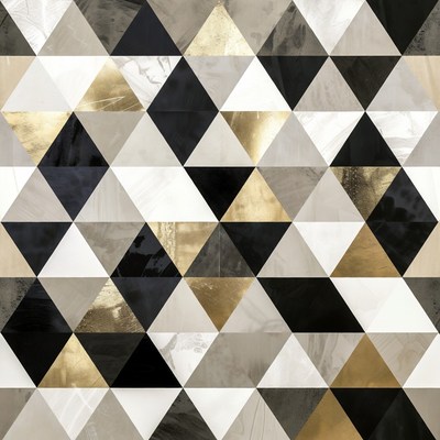 Abstract Gray Gold Black Triangles