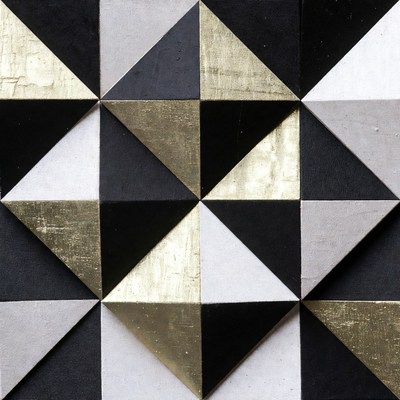 Gold Black White Triangle Pattern