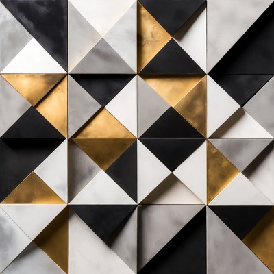 Black White Gold Triangular Pattern
