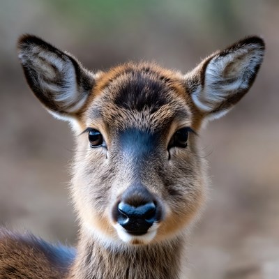 Closeup of baby deer face