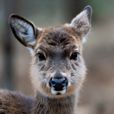 Baby deer close-up in forest