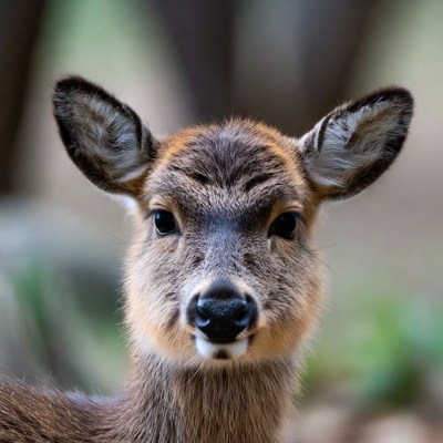 Baby deer in forest