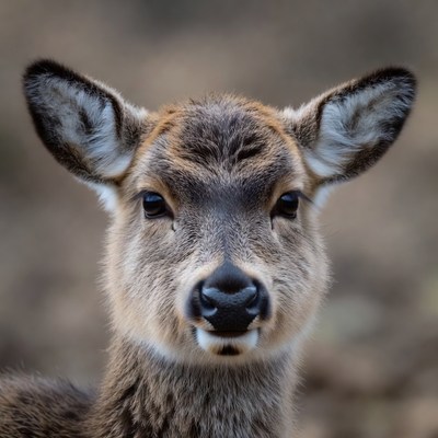 Closeup of baby sika deer
