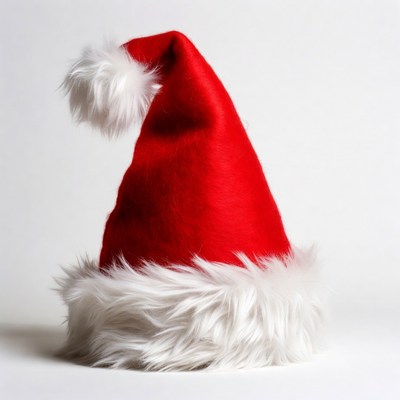 Red Santa Hat on White Background