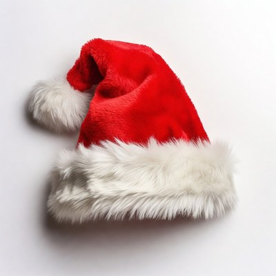 Red Santa Hat on White Background