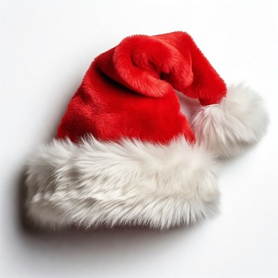Red Santa Hat on White Background