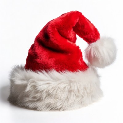 Red Santa Hat with White Fur Trim