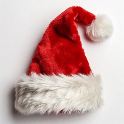 Red Santa Hat on White Background