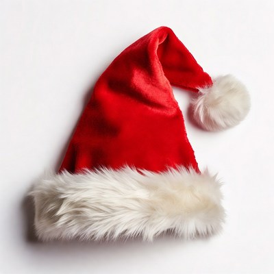 Red Santa Hat on White Background