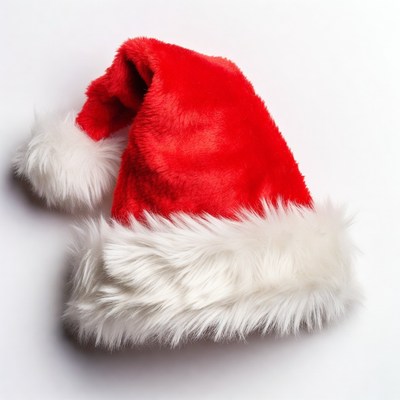 Red Santa Hat on White Background