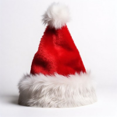 Red Santa Hat with White Fur Trim