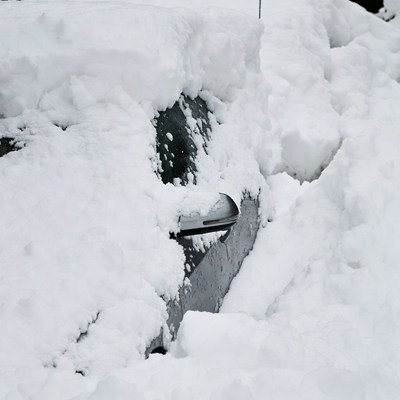 Car Buried in Heavy Snow