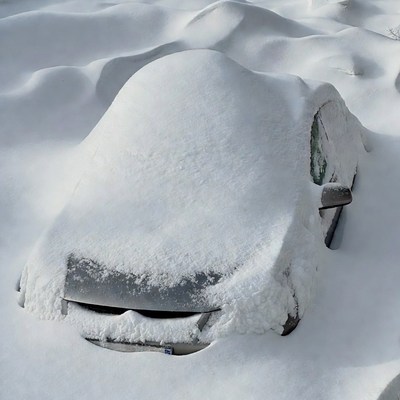 Car Buried in Snow