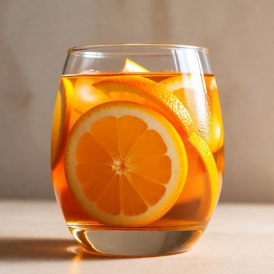 Glass of Whiskey with Orange Slices