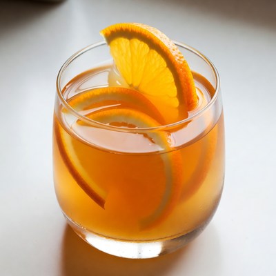Whiskey Glass with Orange Slices
