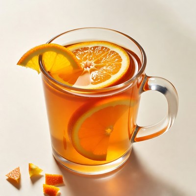 Hot toddy with orange slices