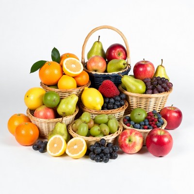 Colorful Fruit Basket Arrangement