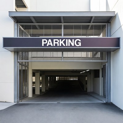 Empty Parking Garage Entrance