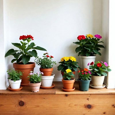 Assortment of Potted Flowering Plants