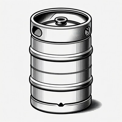 Silver Beer Keg Illustration