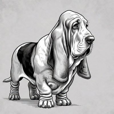Basset Hound Illustration