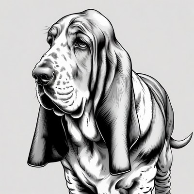 Bloodhound Dog Illustration