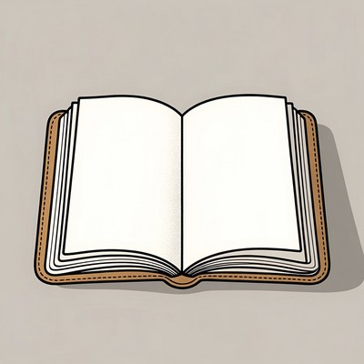 Open Leather Book Illustration