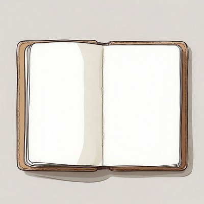 Open Leather Notebook Illustration