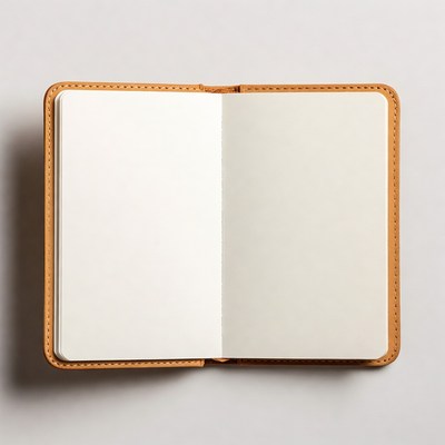 Open Leather Notebook Blank Pages