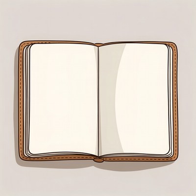 Open Leather Notebook Illustration