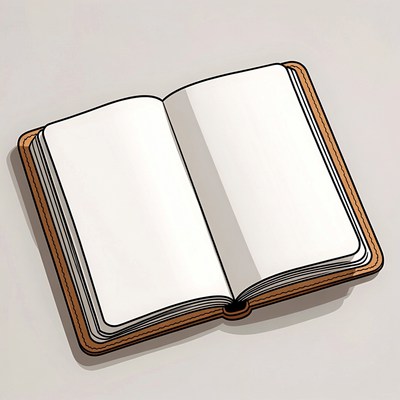 Open Blank Notebook Illustration