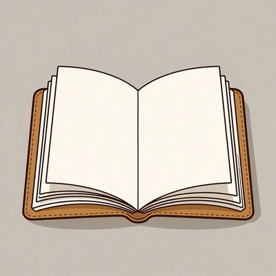 Open Leather Notebook Illustration