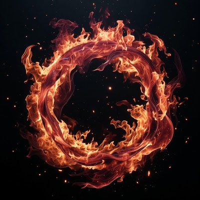 Fiery Flames Forming Circular Ring