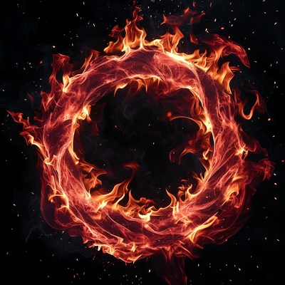 Fiery Red Flame Ring